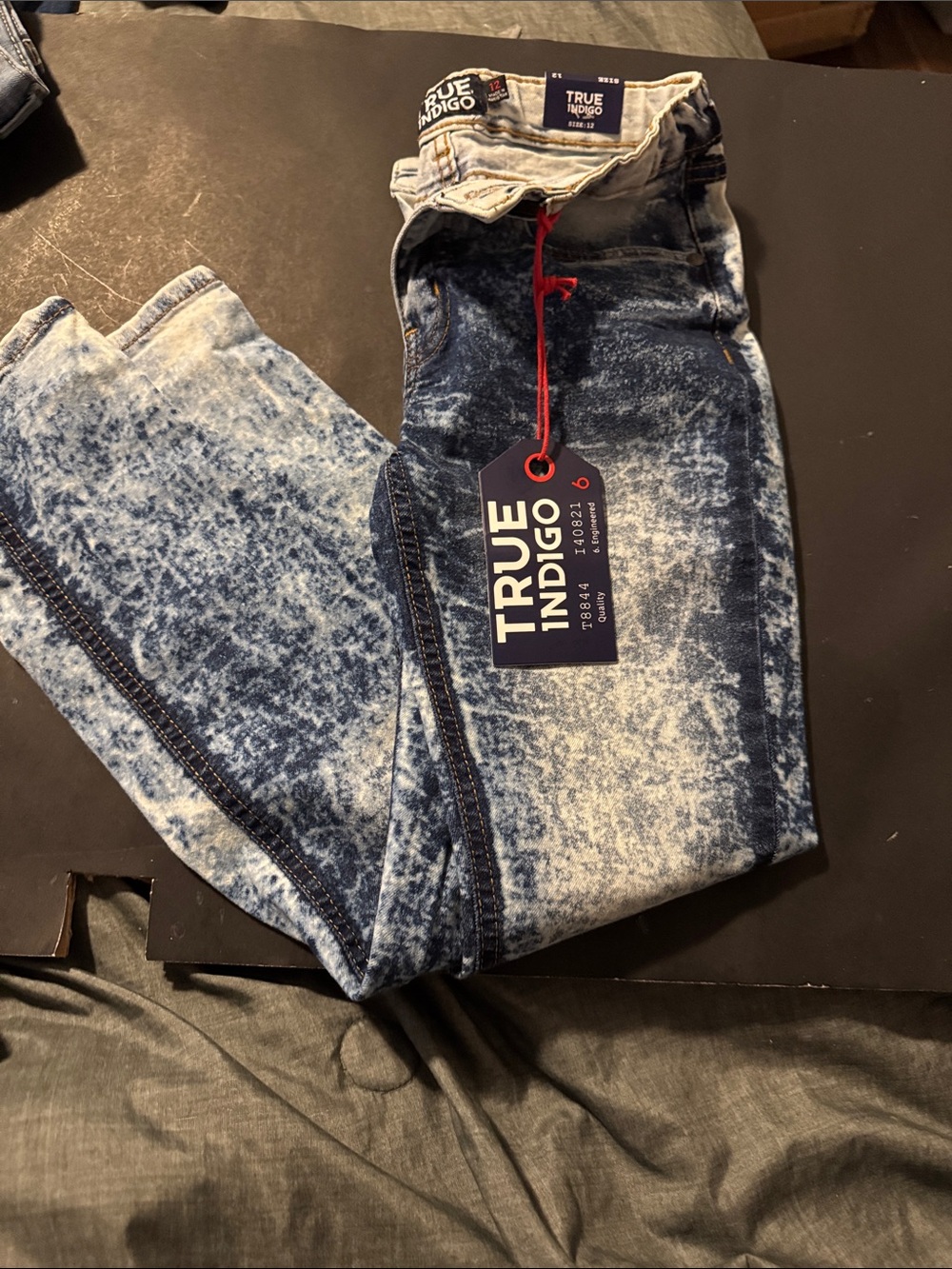 Indigo Boys True Indigo Acid-Effect Dark & Light Blue Skinny Jeans